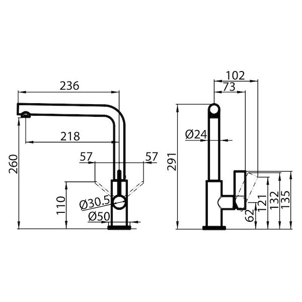 Mixer Tap Omega Gold, Mixer Taps