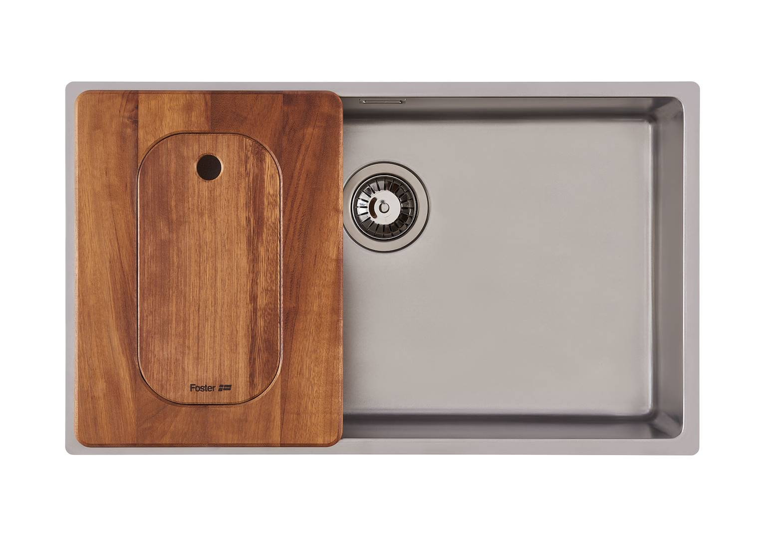 Tagliere Twin in legno Iroko con vaschetta scolapasta in acciaio inox,  Accessori e Complementi