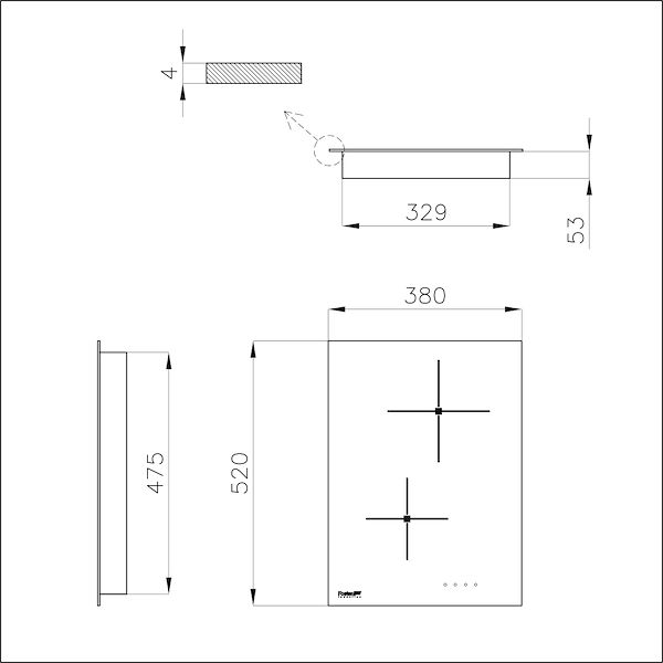 Cooker hob S4000 Domino Induction, Induction Hobs